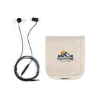 Wired Travel Earbuds with Canvas Pouch Full Color - Natural - View 1