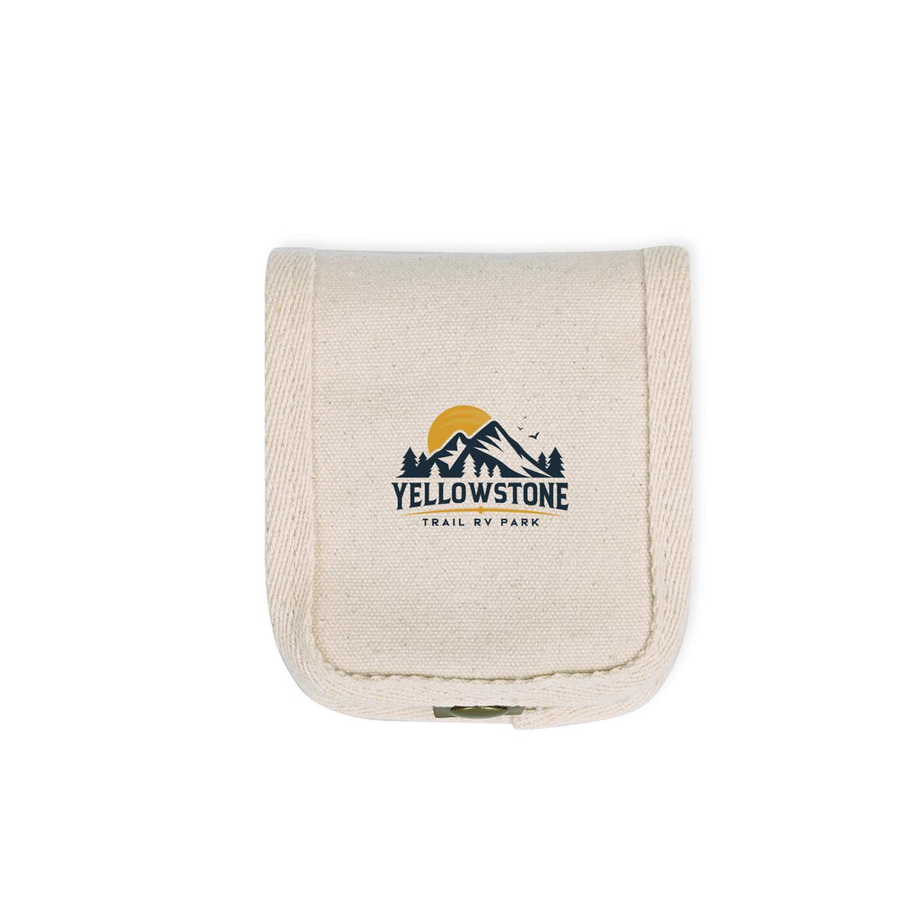 Wired Travel Earbuds with Canvas Pouch Transfer - Natural - View 2