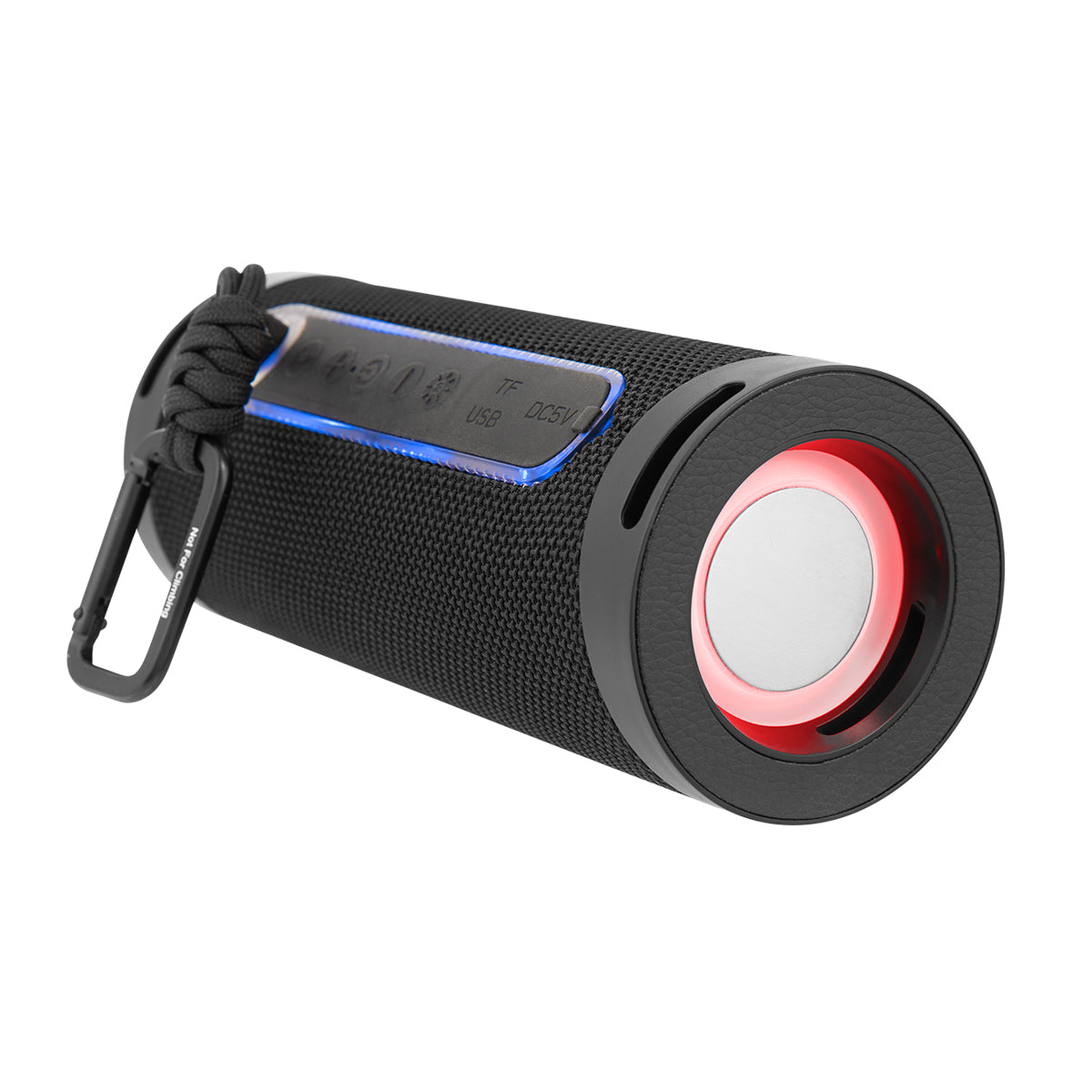 Wireless Barrel Speaker with Flashlight - Black - Angle