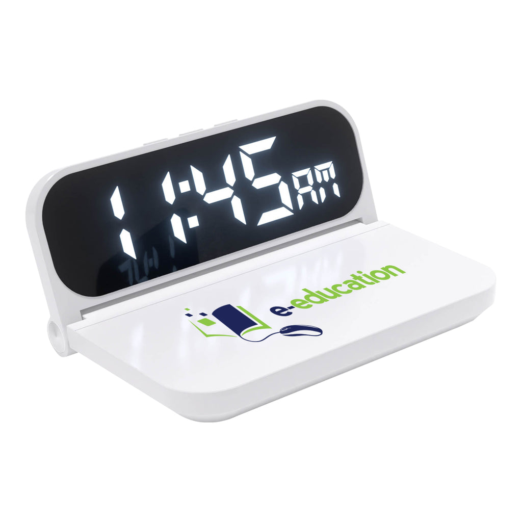 Wireless Charger and Clock, 15W Full Color - White - Full Color