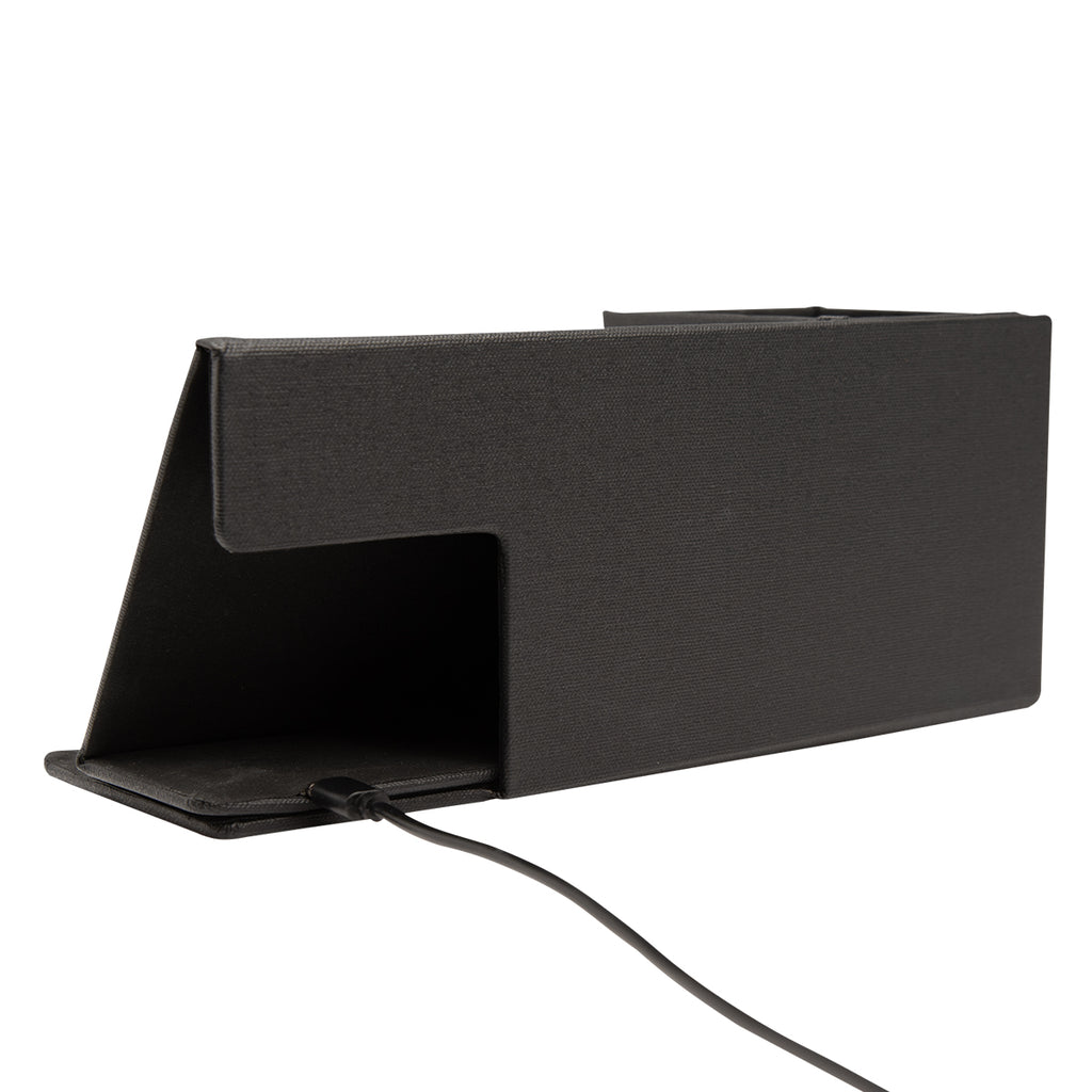 Wireless Charging Desk Organizer and Dry Erase Board - Black - Back