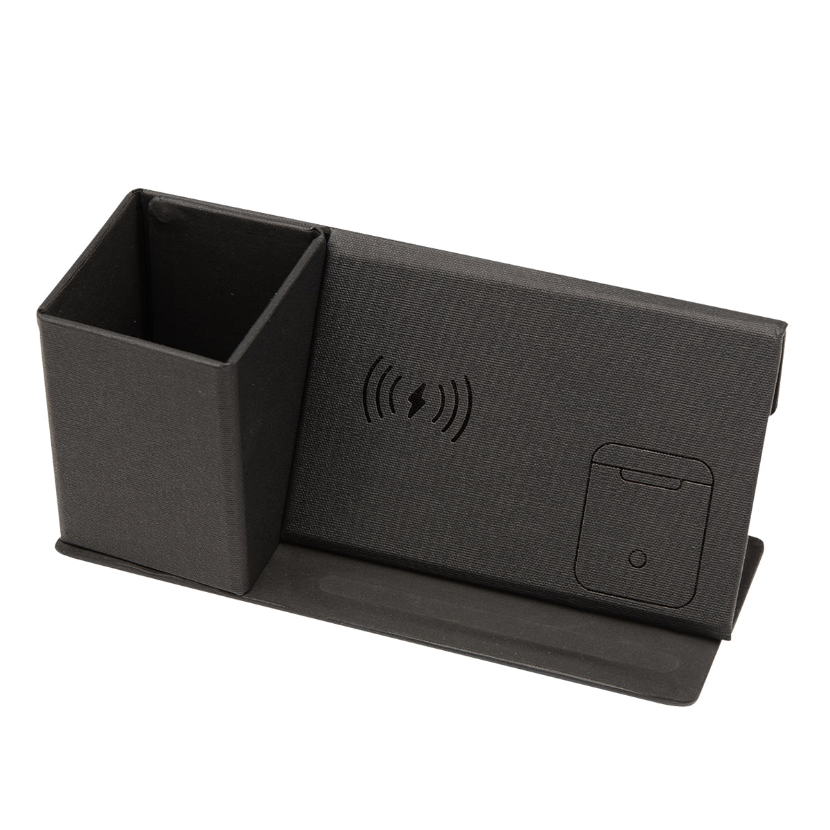Wireless Charging Desk Organizer and Dry Erase Board - Black - Top