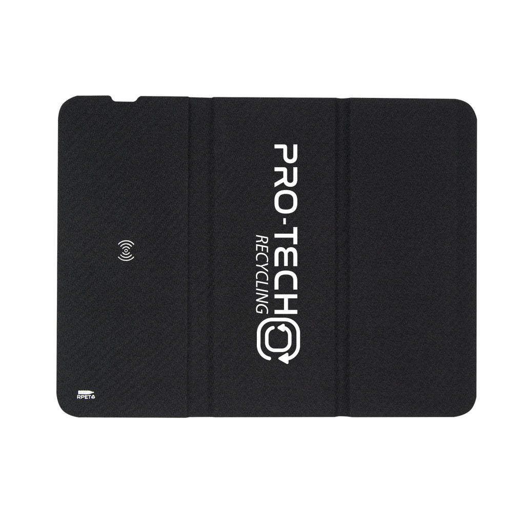 Wireless Charging Mouse Pad in Recycled PET, 10W - Black - Silk Screen