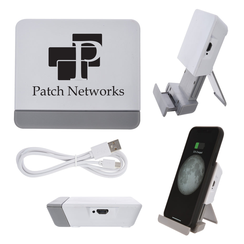 Wireless Charging Pad and Stand, Compact - White - Silk Screen