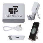Wireless Charging Pad and Stand, Compact - White - Silk Screen