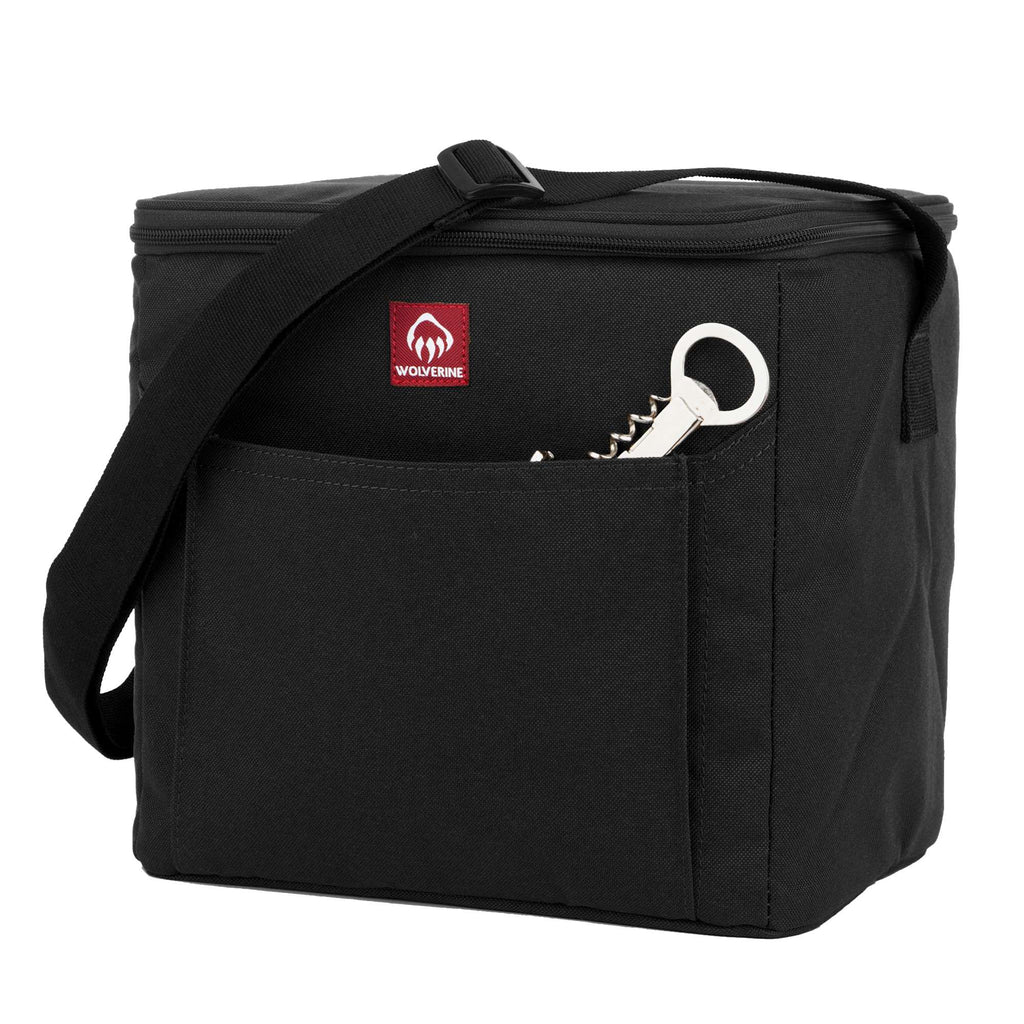 Wolverine Canvas Lunch Cooler for 24 Cans Embroidery - Black - Left Angle 2
