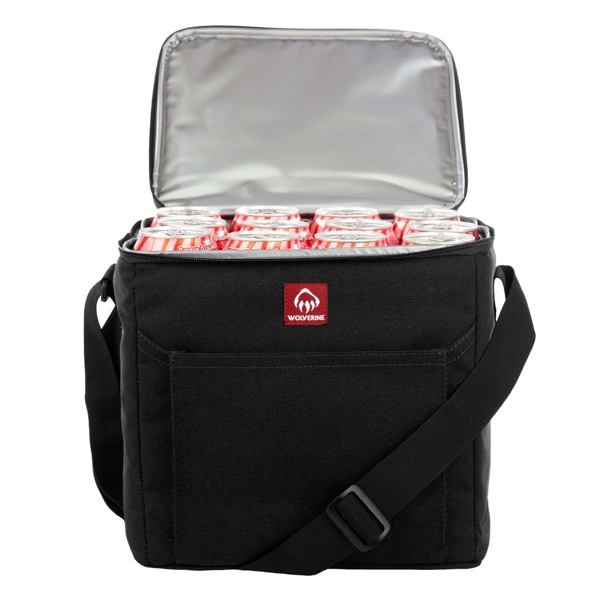 Wolverine Canvas Lunch Cooler for 24 Cans Embroidery - Black - Open Front
