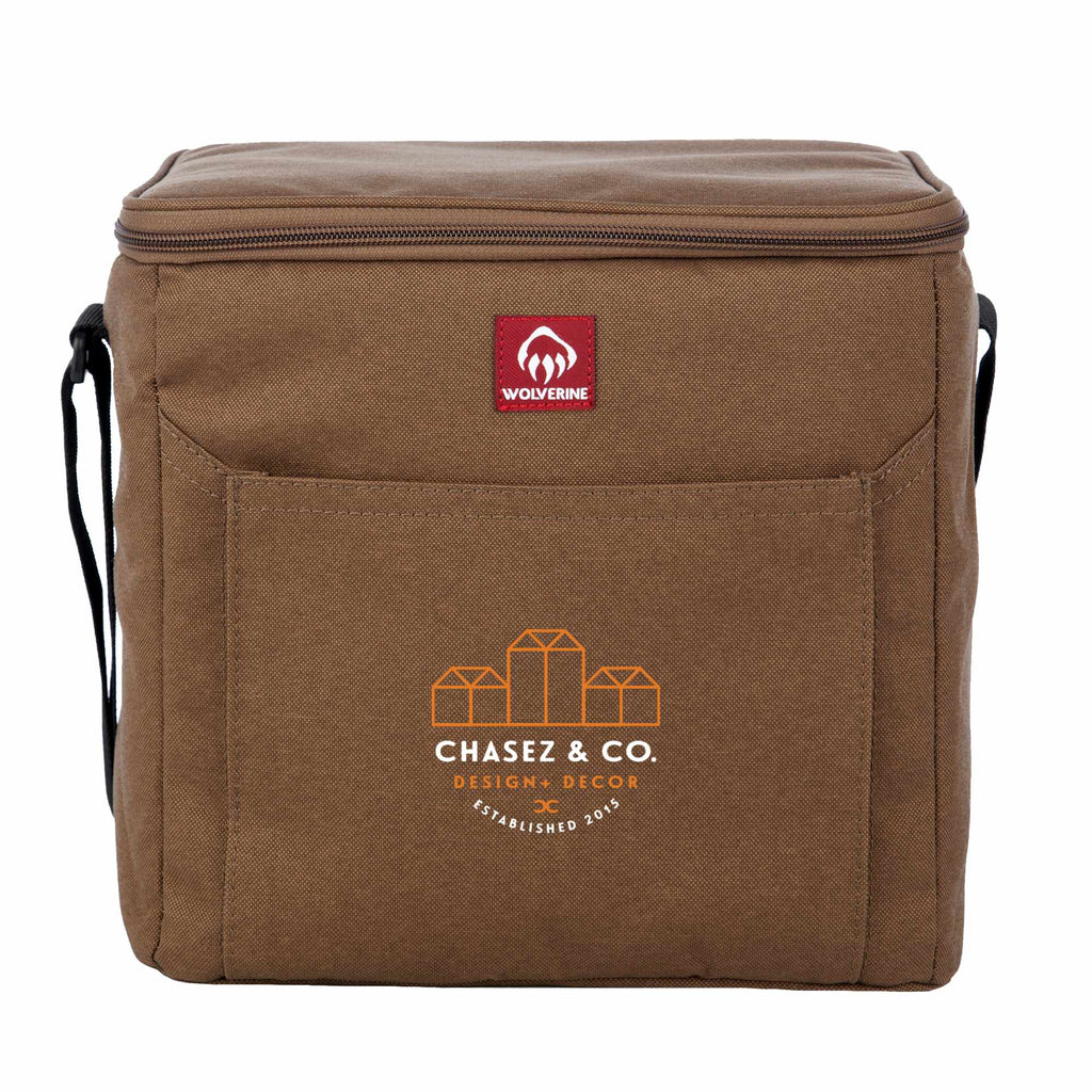 Wolverine Canvas Lunch Cooler for 24 Cans Embroidery - Chestnut - Front