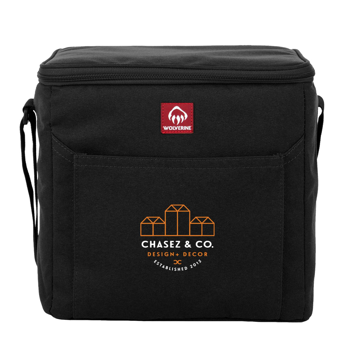 Wolverine Canvas Lunch Cooler for 24 Cans Transfer - Black - Front
