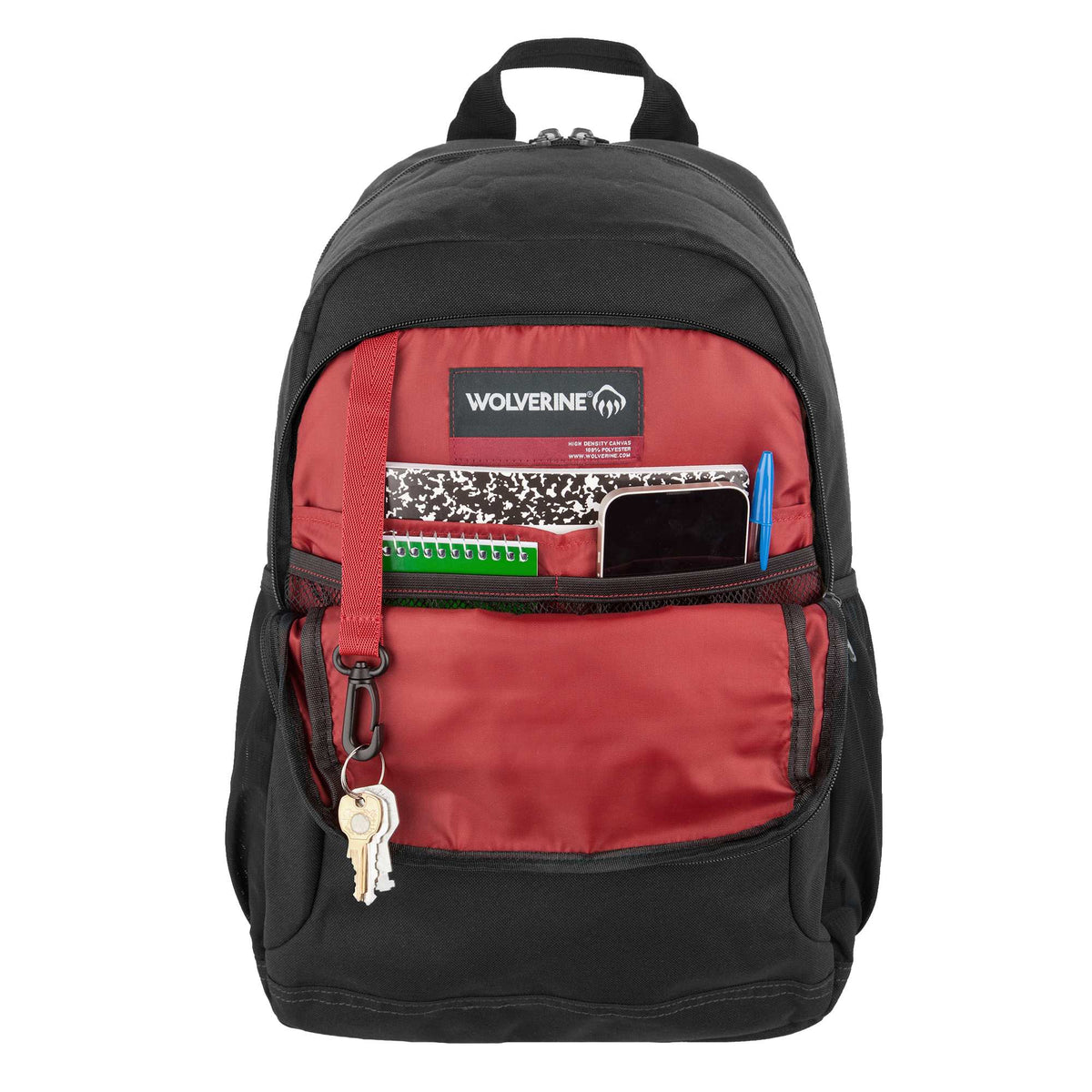 Wolverine Laptop Backpack, 23L Embroidery - Black - Open 2