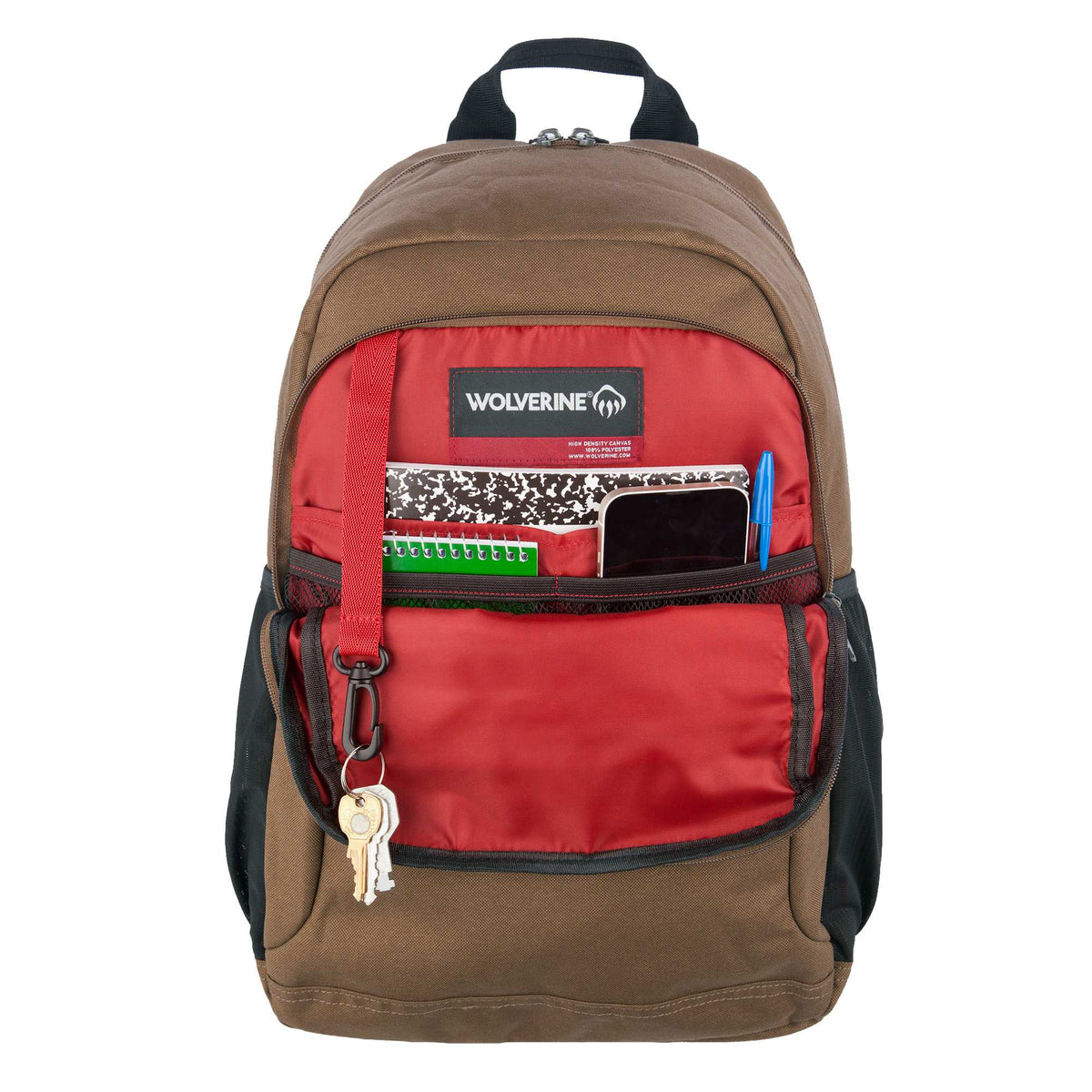 Wolverine Laptop Backpack, 23L Embroidery - Chestnut - Open 2