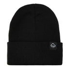 Wolverine Rib Knit Watch Cap, Made in USA Embroidery - Black - Front