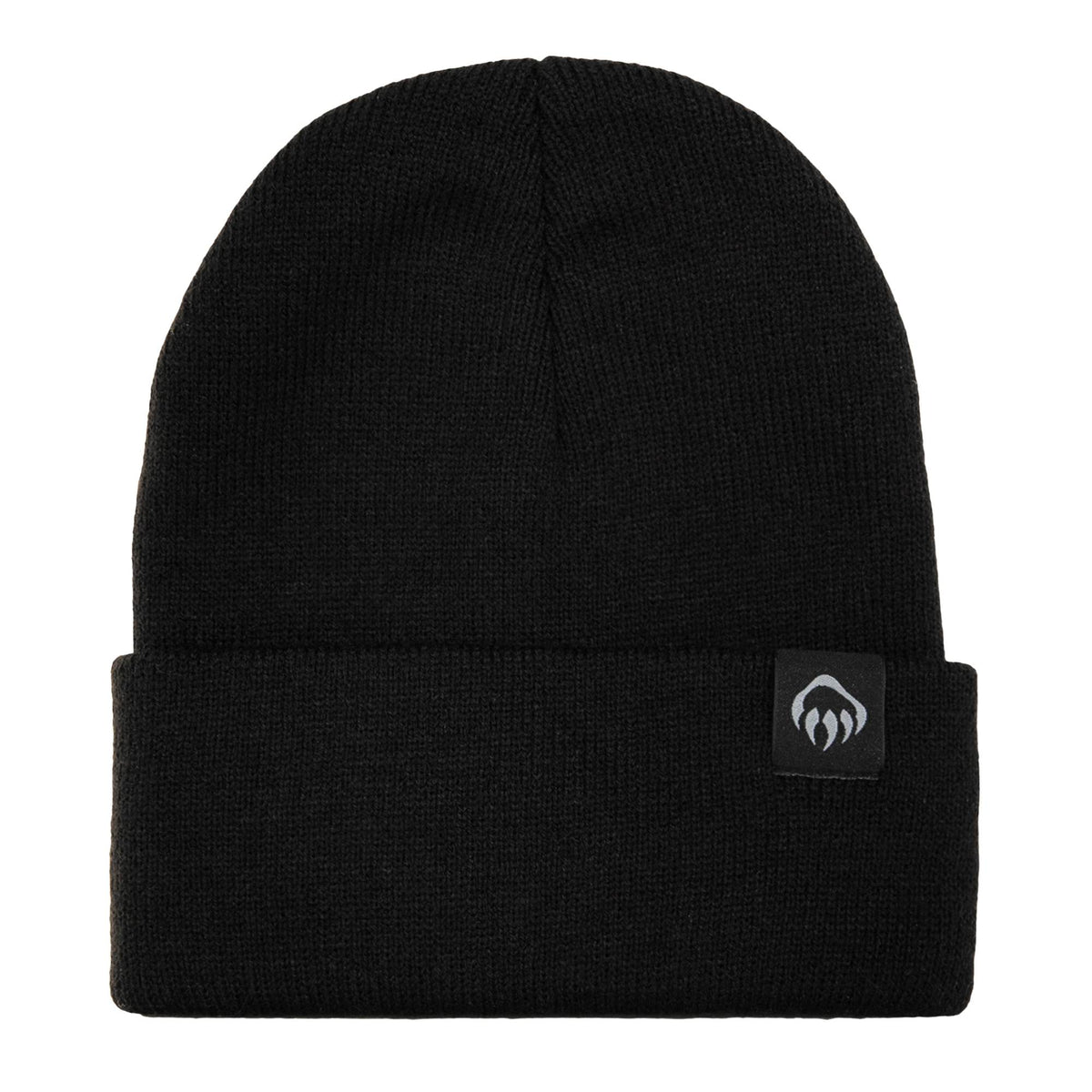 Wolverine Rib Knit Watch Cap, Made in USA Embroidery - Black - Front