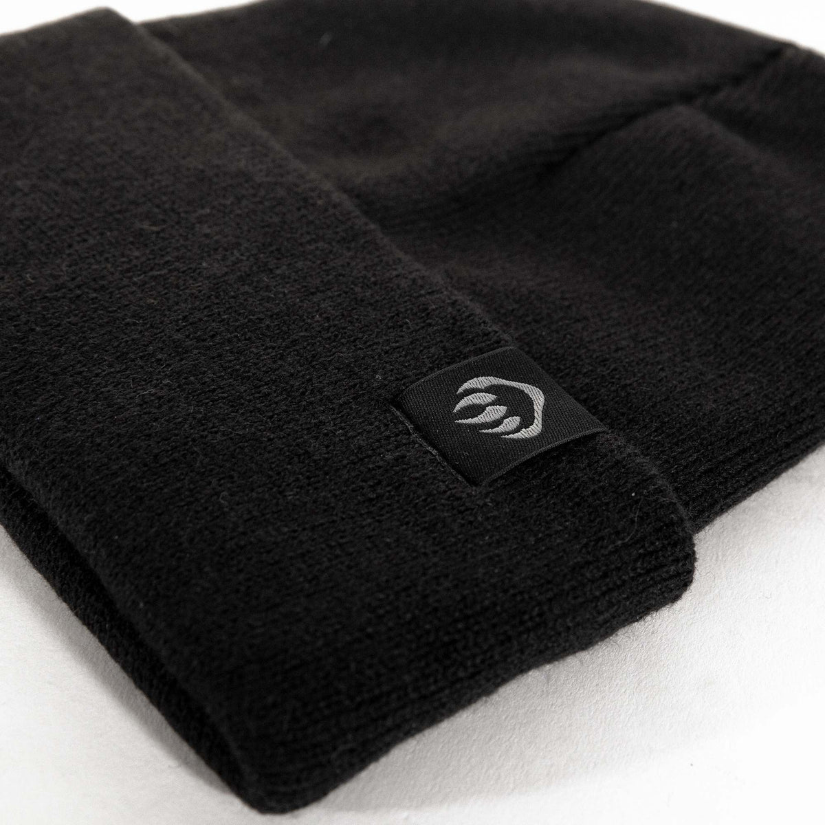 Wolverine Rib Knit Watch Cap, Made in USA Embroidery - Black - Right Angle 2