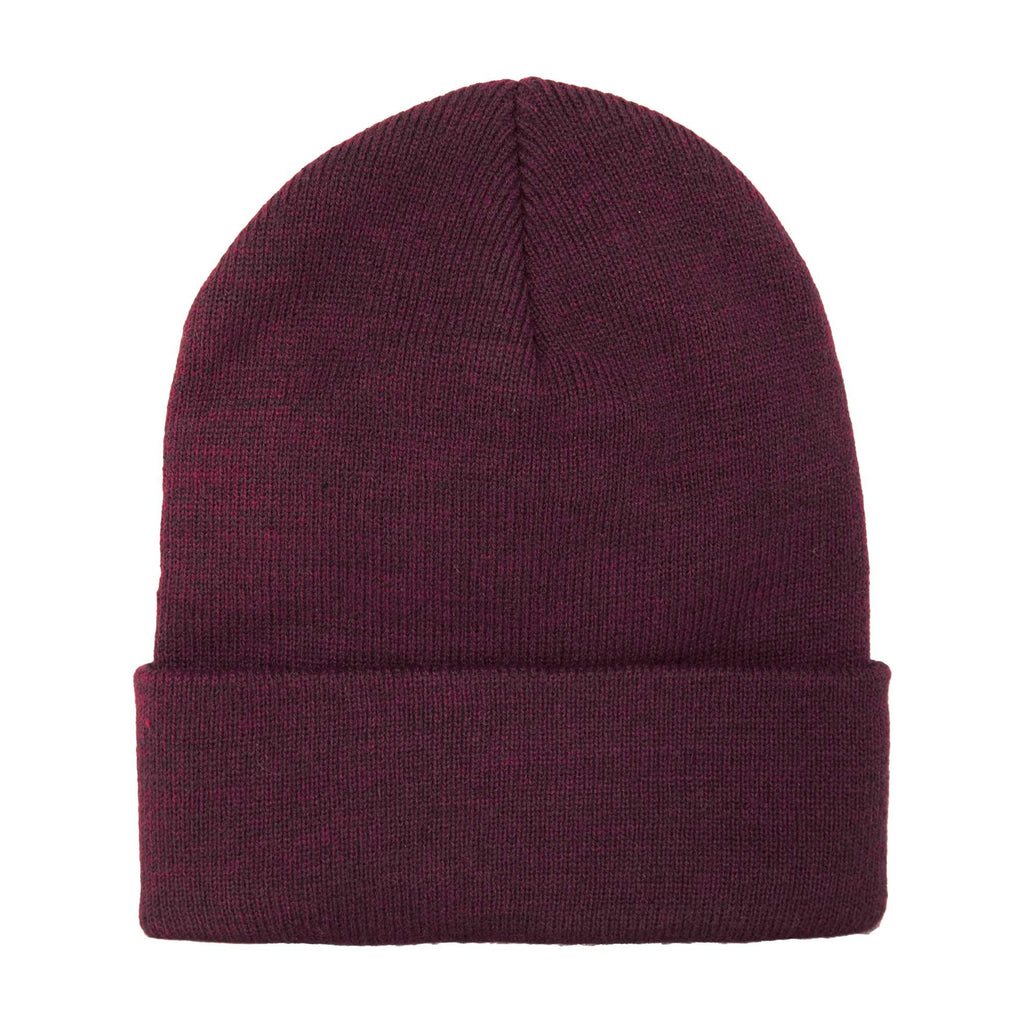 Wolverine Rib Knit Watch Cap, Made in USA Embroidery - Burgundy - Back