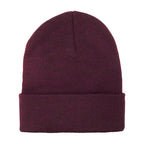 Wolverine Rib Knit Watch Cap, Made in USA Embroidery - Burgundy - Back