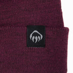 Wolverine Rib Knit Watch Cap, Made in USA Embroidery - Burgundy - Detail