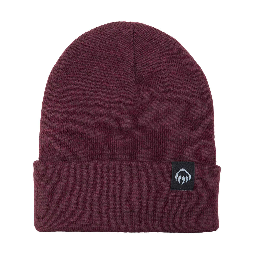 Wolverine Rib Knit Watch Cap, Made in USA Embroidery - Burgundy - Front