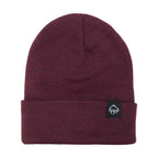 Wolverine Rib Knit Watch Cap, Made in USA Embroidery - Burgundy - Front