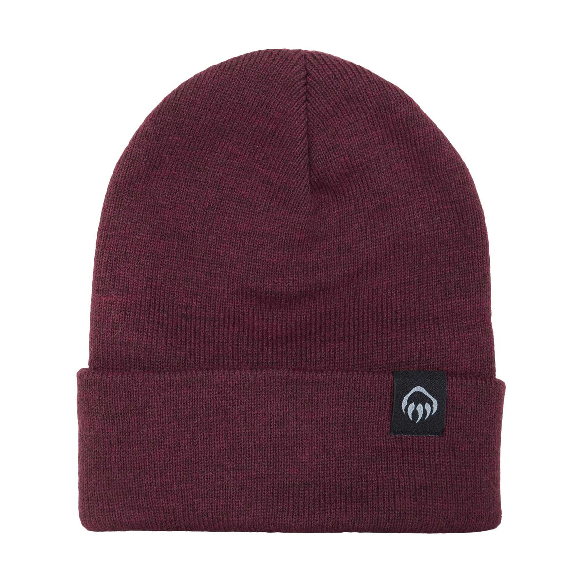 Wolverine Rib Knit Watch Cap, Made in USA Embroidery - Burgundy - Front