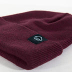 Wolverine Rib Knit Watch Cap, Made in USA Embroidery - Burgundy - Right Angle 2