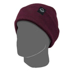 Wolverine Rib Knit Watch Cap, Made in USA Embroidery - Burgundy - Right Angle