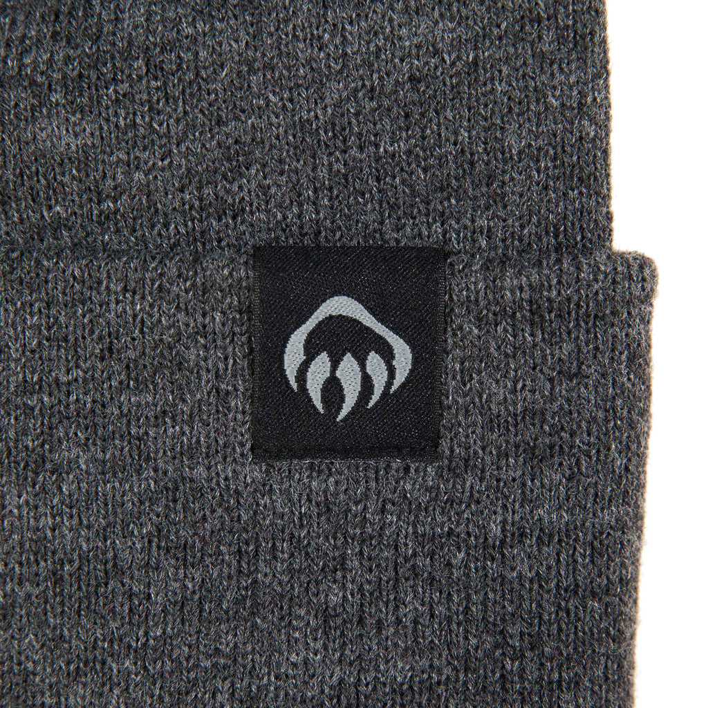 Wolverine Rib Knit Watch Cap, Made in USA Embroidery - Charcoal Grey - Detail