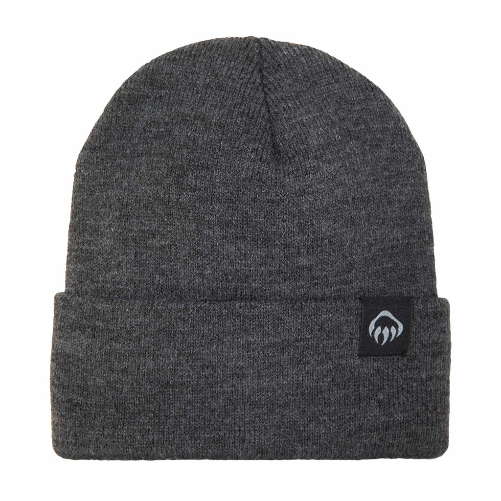 Wolverine Rib Knit Watch Cap, Made in USA Embroidery - Charcoal Grey - Front