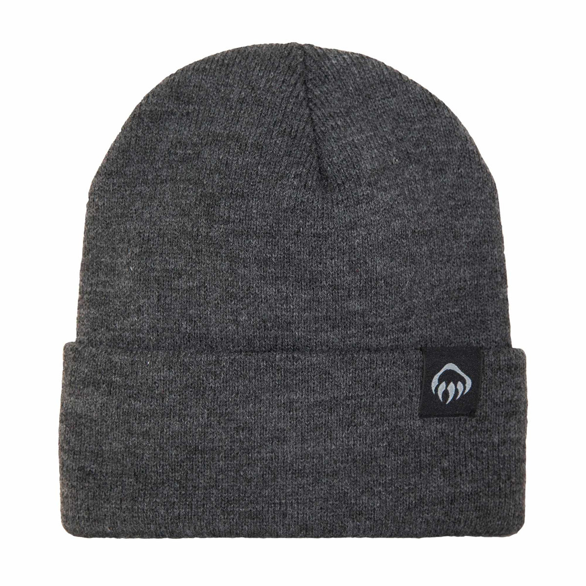 Wolverine Rib Knit Watch Cap, Made in USA Embroidery - Charcoal Grey - Front
