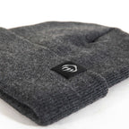 Wolverine Rib Knit Watch Cap, Made in USA Embroidery - Charcoal Grey - Right Angle 2