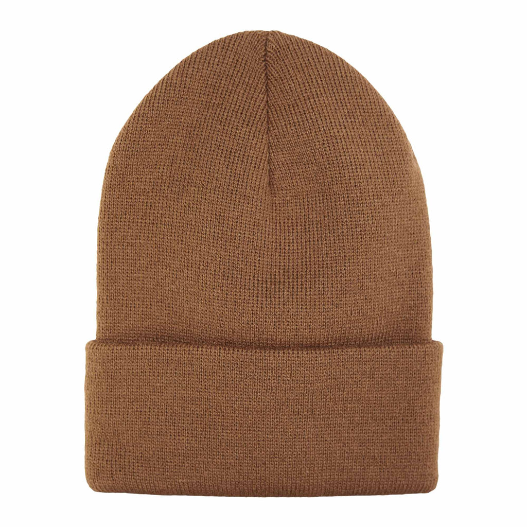 Wolverine Rib Knit Watch Cap, Made in USA Embroidery - Chestnut - Back