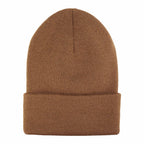Wolverine Rib Knit Watch Cap, Made in USA Embroidery - Chestnut - Back