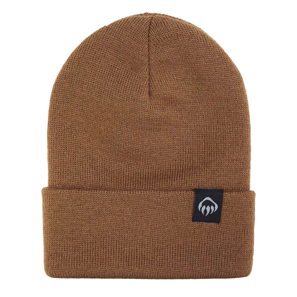 Wolverine Rib Knit Watch Cap, Made in USA Embroidery - Chestnut - Front