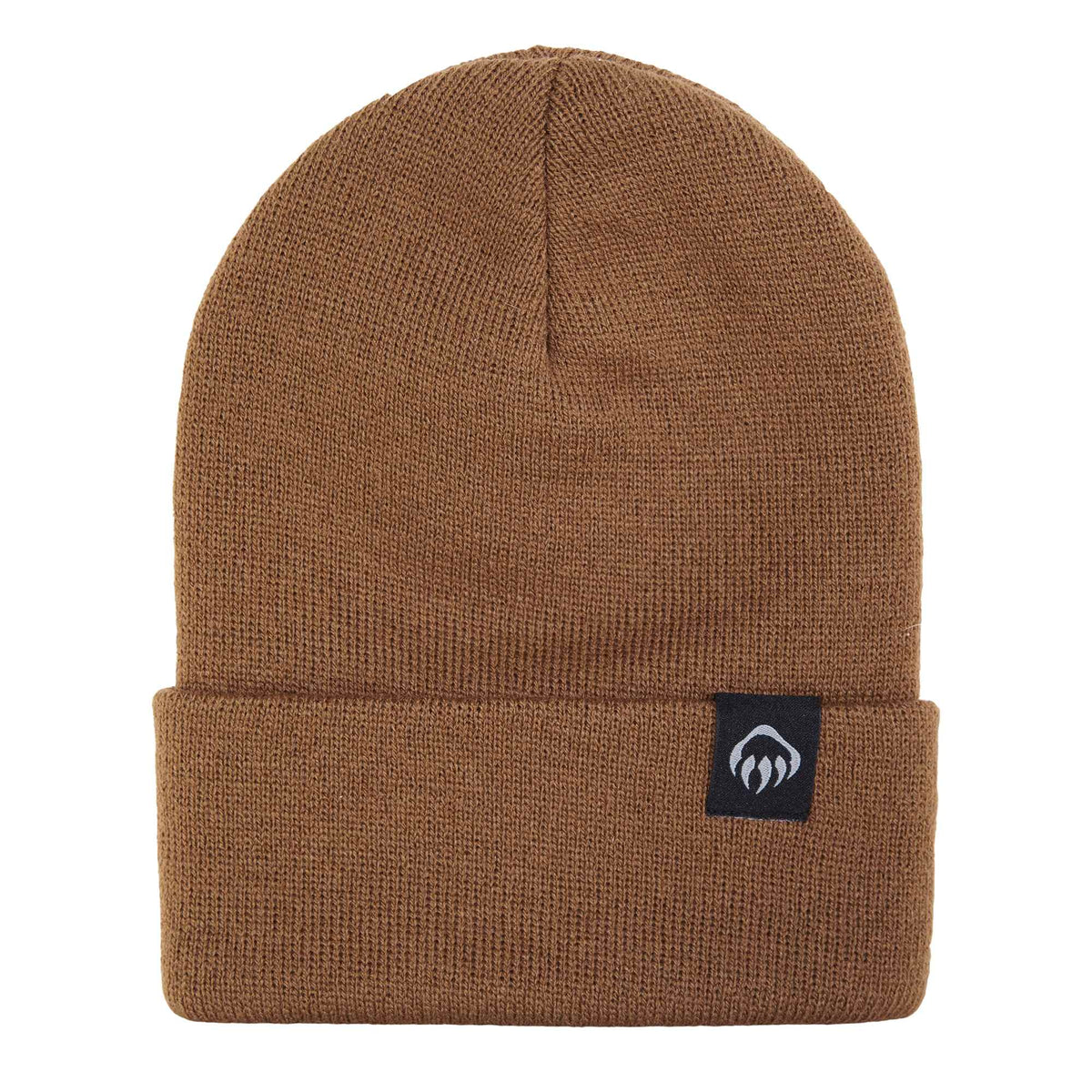 Wolverine Rib Knit Watch Cap, Made in USA Embroidery - Chestnut - Front