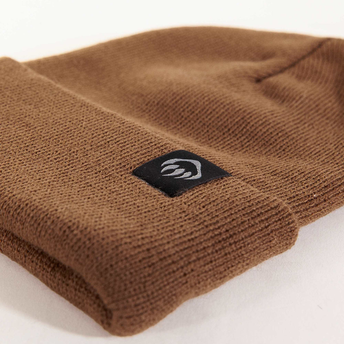 Wolverine Rib Knit Watch Cap, Made in USA Embroidery - Chestnut - Right Angle 2