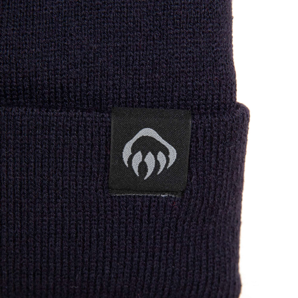Wolverine Rib Knit Watch Cap, Made in USA Embroidery - Dark Navy - Detail