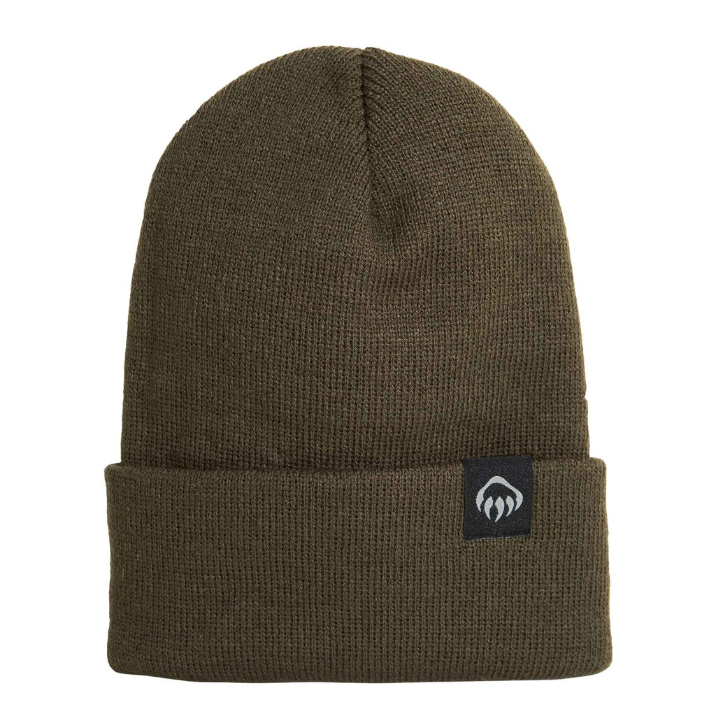 Wolverine Rib Knit Watch Cap, Made in USA Embroidery - Dark Olive - Front