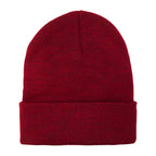 Wolverine Rib Knit Watch Cap, Made in USA Embroidery - Dark Red - Back