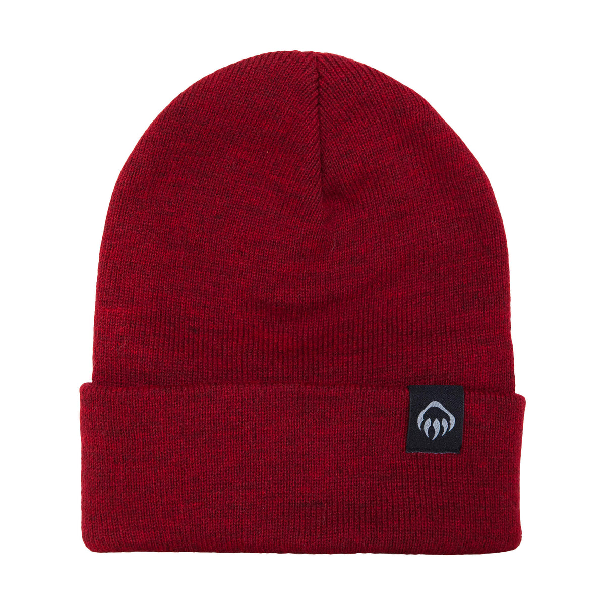 Wolverine Rib Knit Watch Cap, Made in USA Embroidery - Dark Red - Front