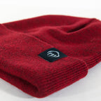 Wolverine Rib Knit Watch Cap, Made in USA Embroidery - Dark Red - Right Angle 2
