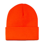 Wolverine Rib Knit Watch Cap, Made in USA Embroidery - Saftey Orange - Back