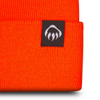 Wolverine Rib Knit Watch Cap, Made in USA Embroidery - Saftey Orange - Detail 2