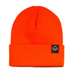 Wolverine Rib Knit Watch Cap, Made in USA Embroidery - Saftey Orange - Front
