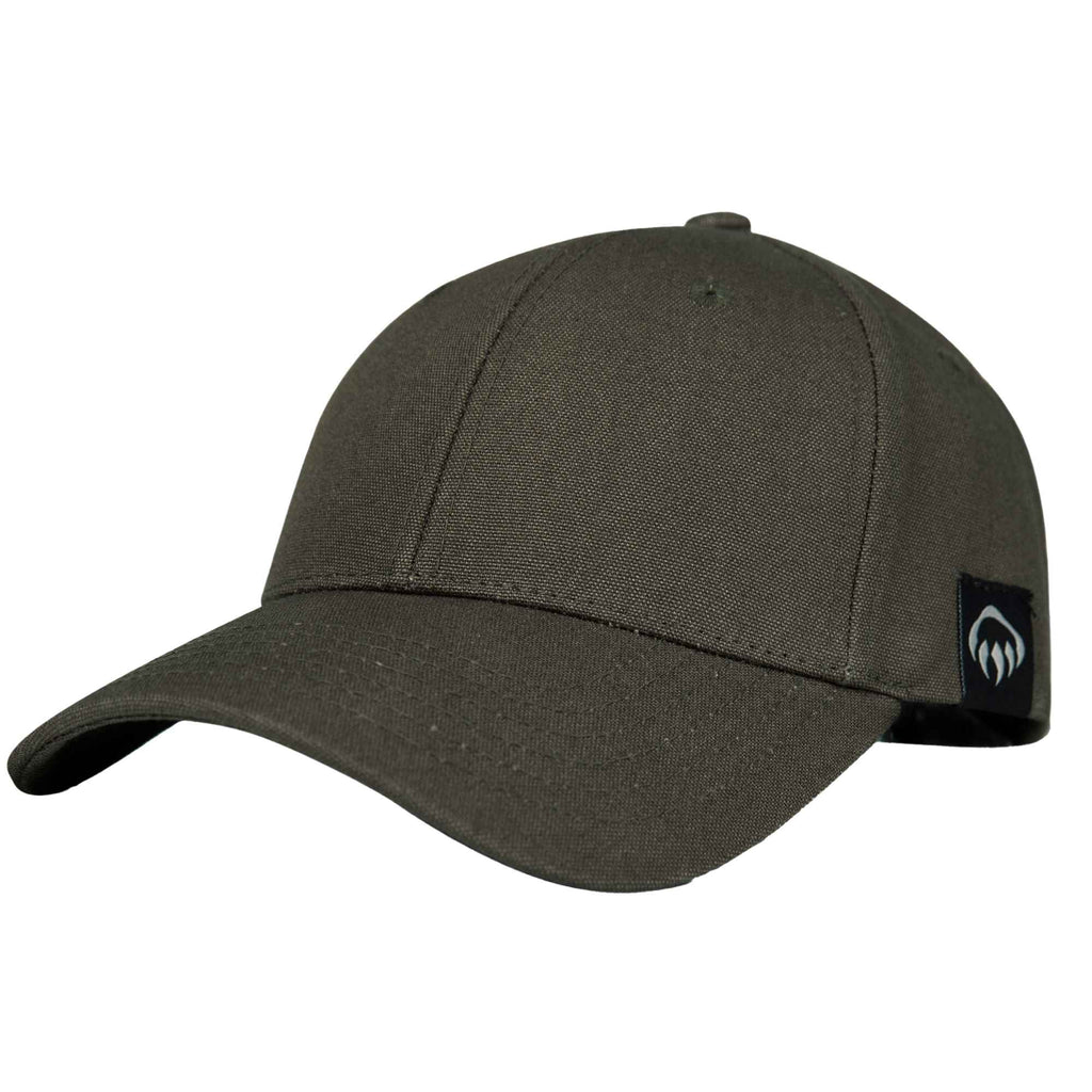 Wolverine Six Panel Cap, Grey Claw Label Embroidery - Black Olive - Right Angle 2