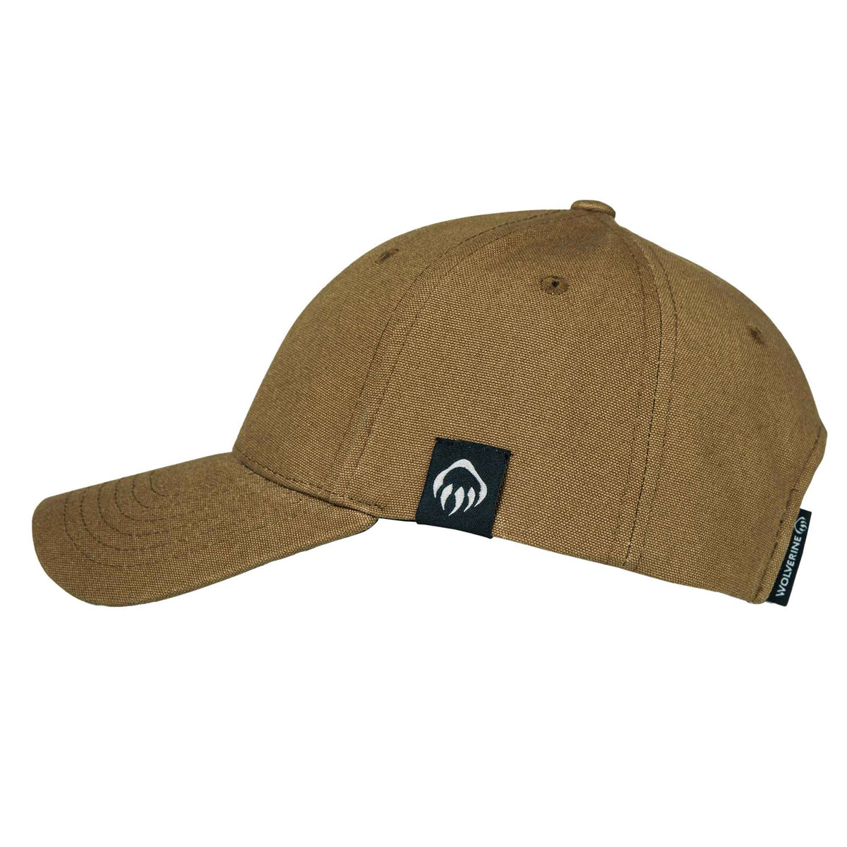 Wolverine Six Panel Cap, Grey Claw Label Embroidery - Chestnut - Left Side