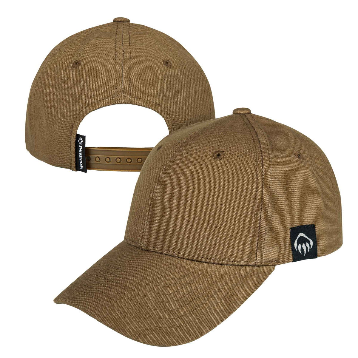 Wolverine Six Panel Cap, Grey Claw Label Embroidery - Chestnut - Right Angle