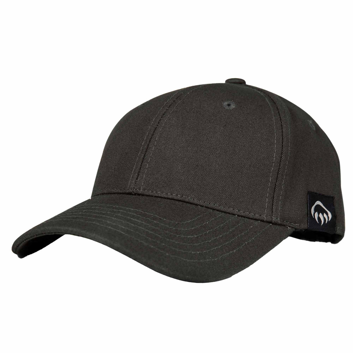 Wolverine Six Panel Cap, Grey Claw Label Embroidery - Onyx - Right Angle 2