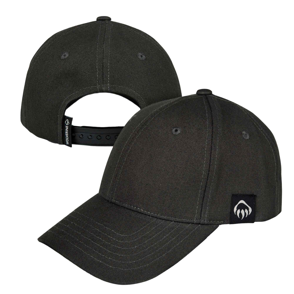 Wolverine Six Panel Cap, Grey Claw Label Embroidery - Onyx - Right Angle