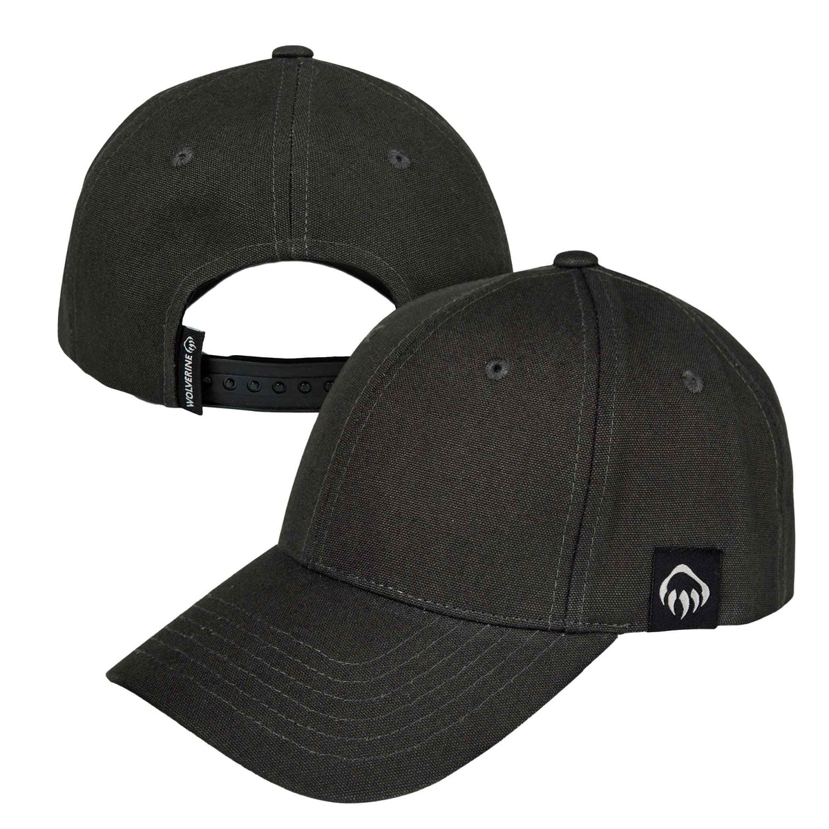 Wolverine Six Panel Cap, Grey Claw Label Transfer - Onyx - Right Angle