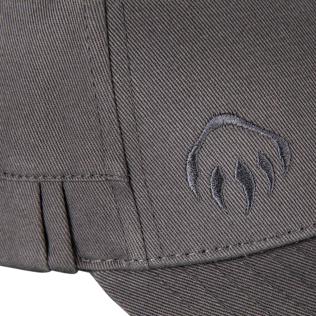Wolverine Six Panel Cap with Pencil Sleeve Embroidery - Dark Grey - Left Angle Detail